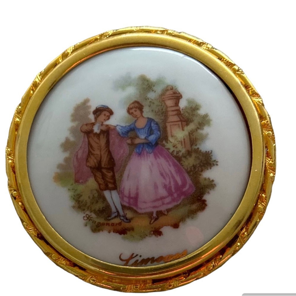 Vintage Porcelain Limoges France Brooch